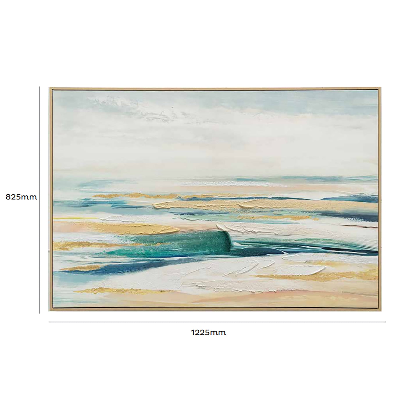 Urban Style Brushmarks Embellished Canvas Abstract Coastal