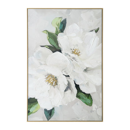 Urban Style Brushmarks Embellished Canvas White Magnolia