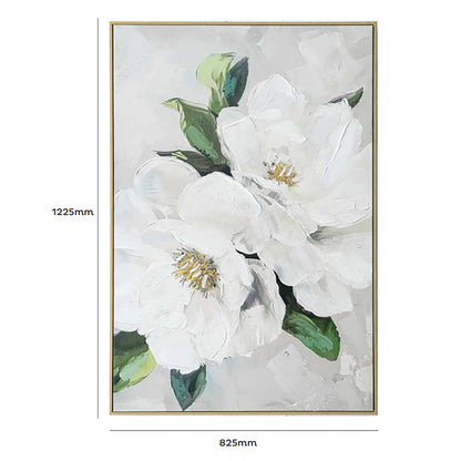 Urban Style Brushmarks Embellished Canvas White Magnolia