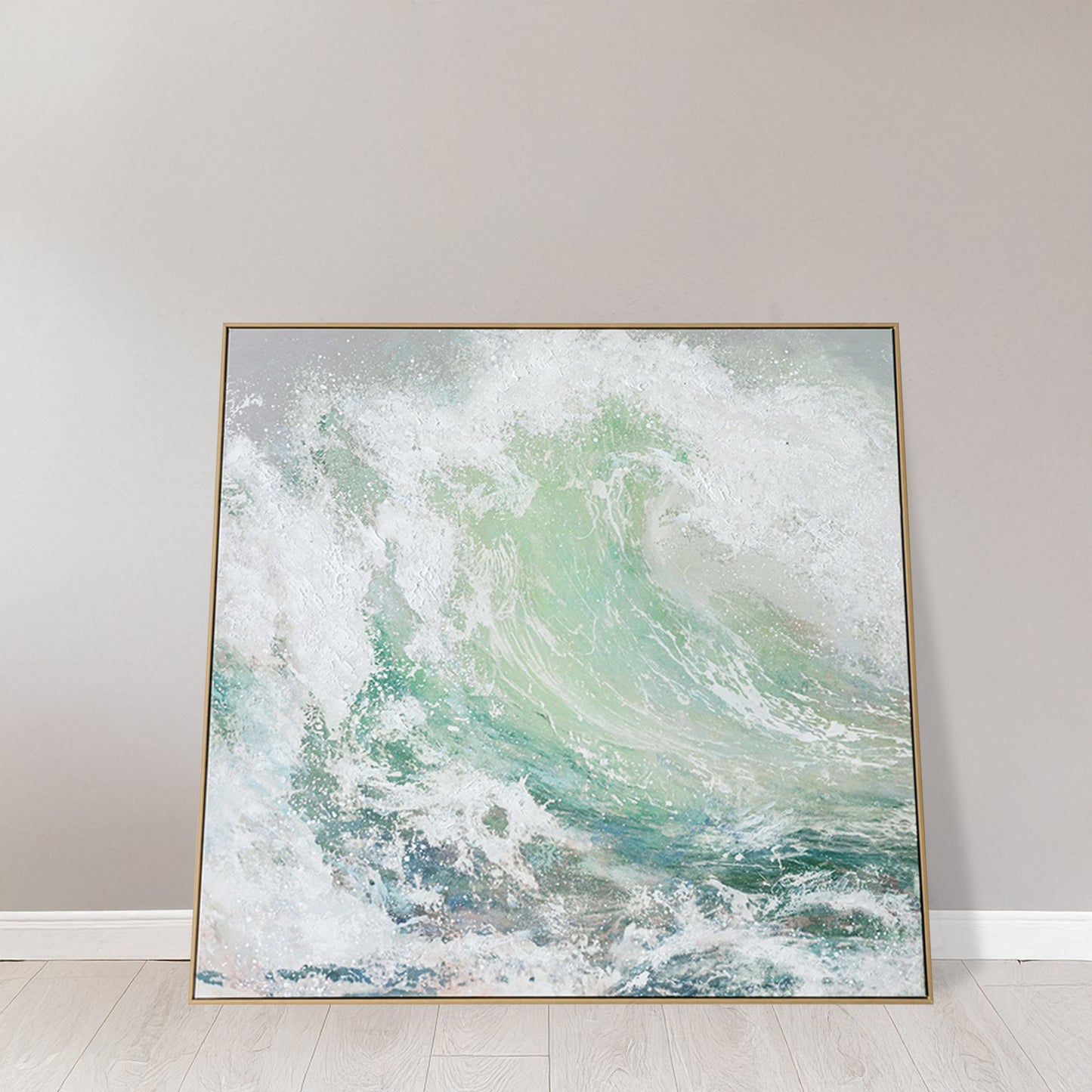 Urban Style Brushmarks Embellished Canvas Waves