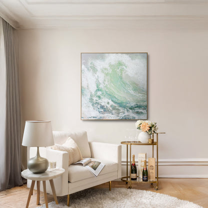 Urban Style Brushmarks Embellished Canvas Waves