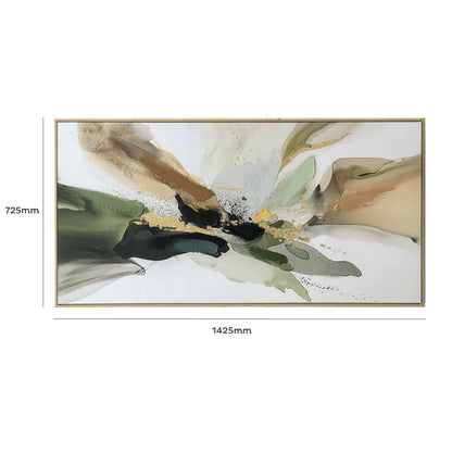 Urban Style Brushmarks Embellished Canvas Abstract Green