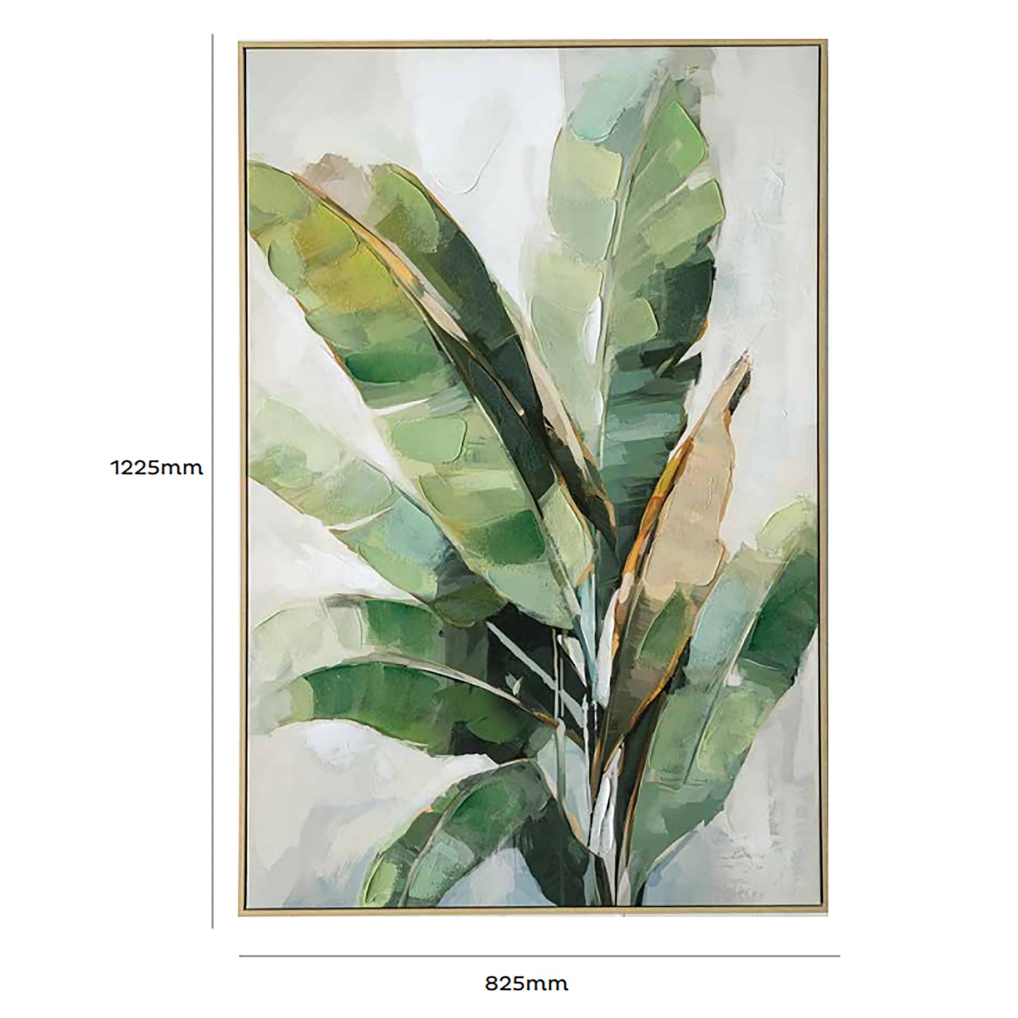 Urban Style Brushmarks Embellished Canvas Banana Palm