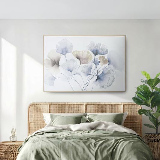 Urban Style Brushmarks Embellished Canvas Blue Ginko