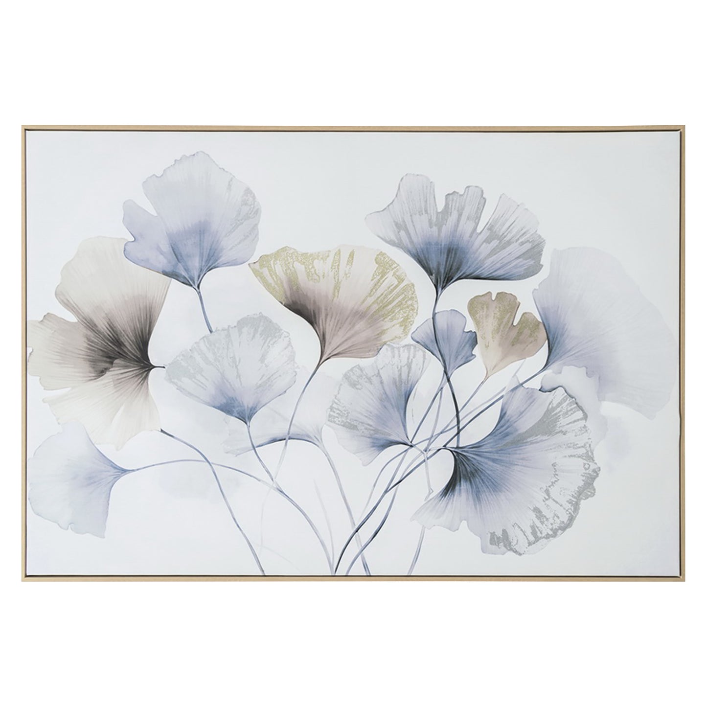 Urban Style Brushmarks Embellished Canvas Blue Ginko