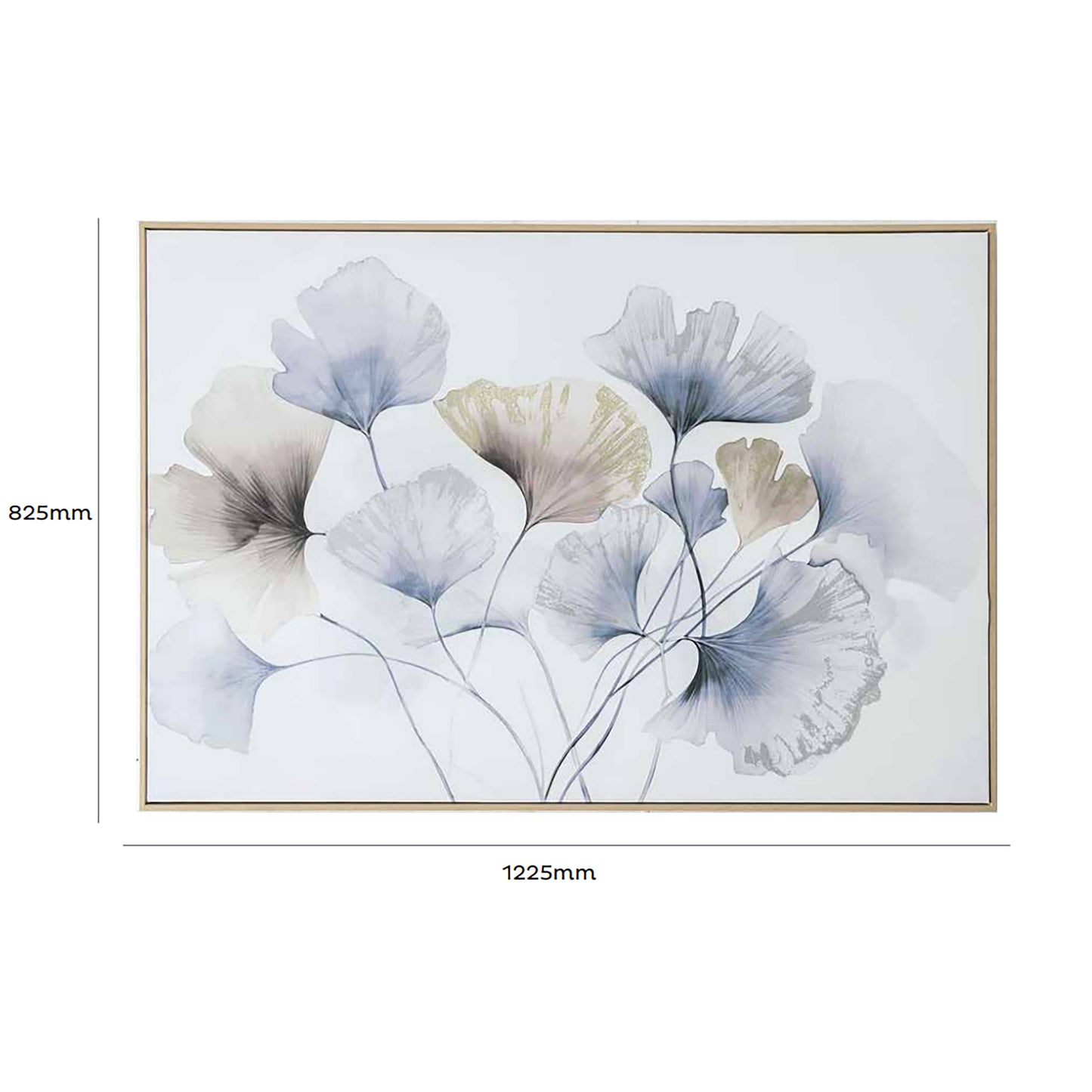Urban Style Brushmarks Embellished Canvas Blue Ginko