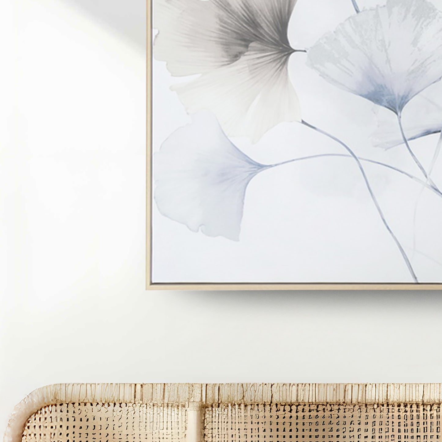 Urban Style Brushmarks Embellished Canvas Blue Ginko
