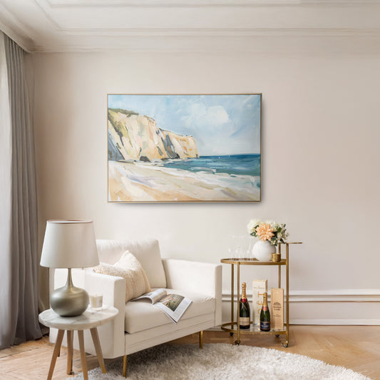 Urban Style Brushmarks Embellished Canvas Painted Shore