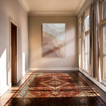 Urban Style Brushmarks Oil Painting Textured Ochre Ripples