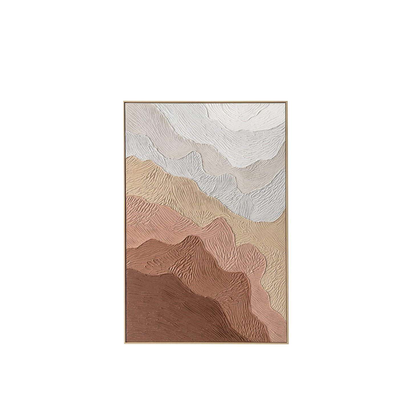 Urban Style Brushmarks Oil Painting Textured Ochre Ripples