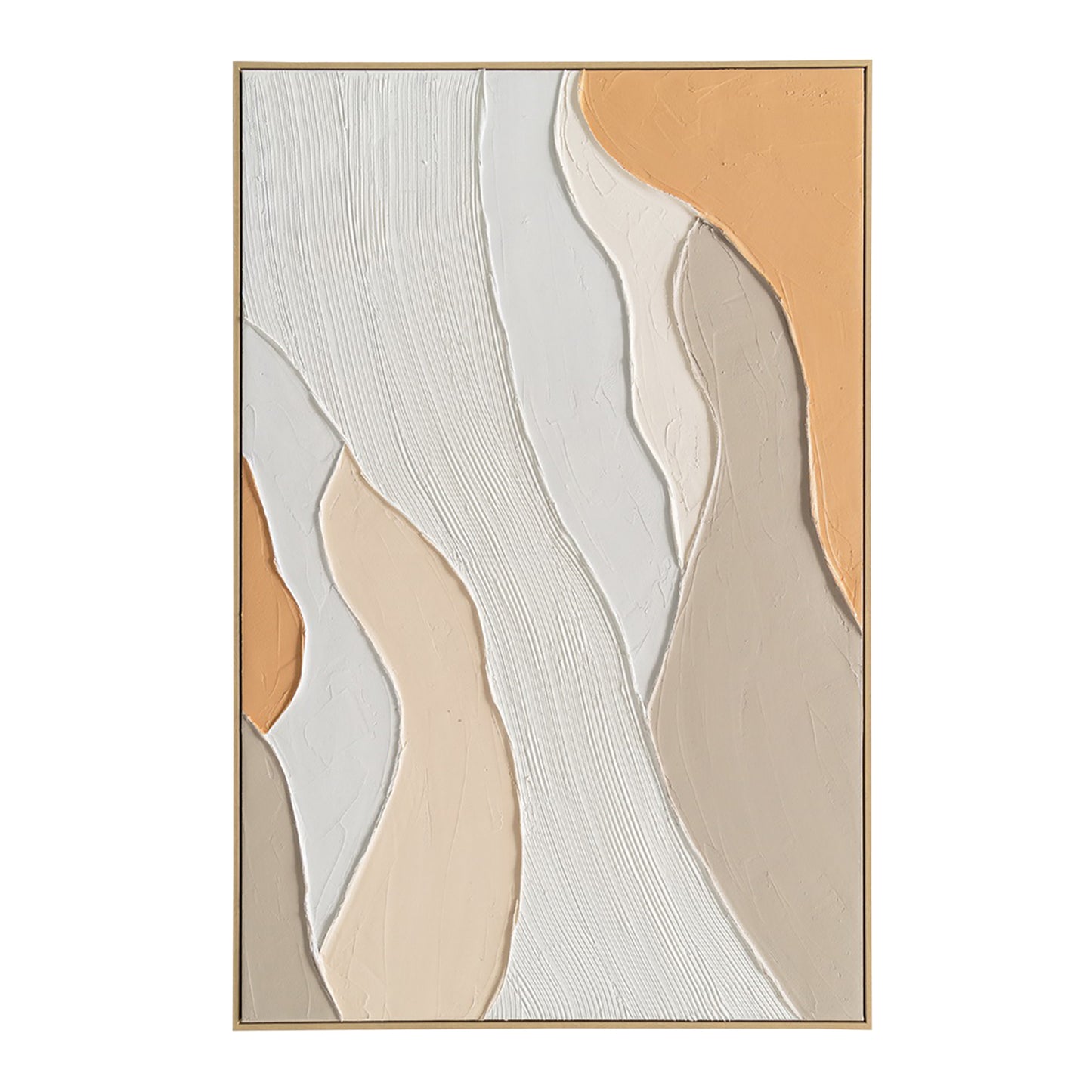 Urban Style Brushmarks Oil Painting Textured Apricot Waves