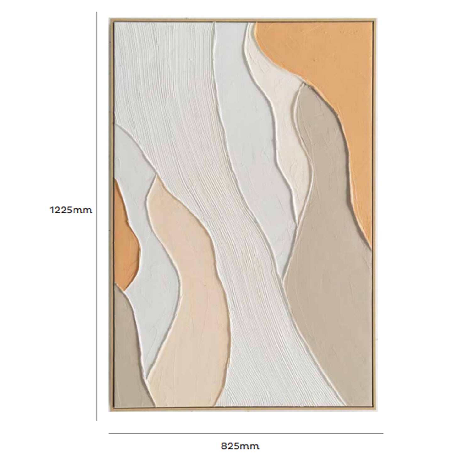 Urban Style Brushmarks Oil Painting Textured Apricot Waves