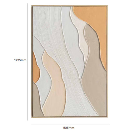 Urban Style Brushmarks Oil Painting Textured Apricot Waves