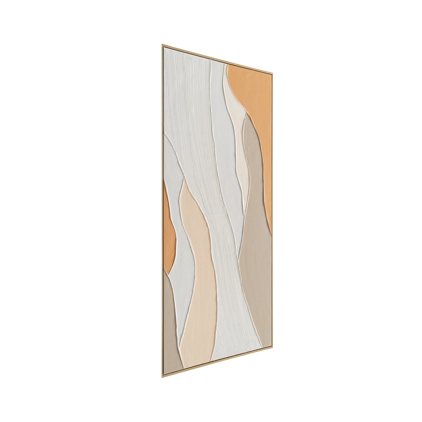 Urban Style Brushmarks Oil Painting Textured Apricot Waves