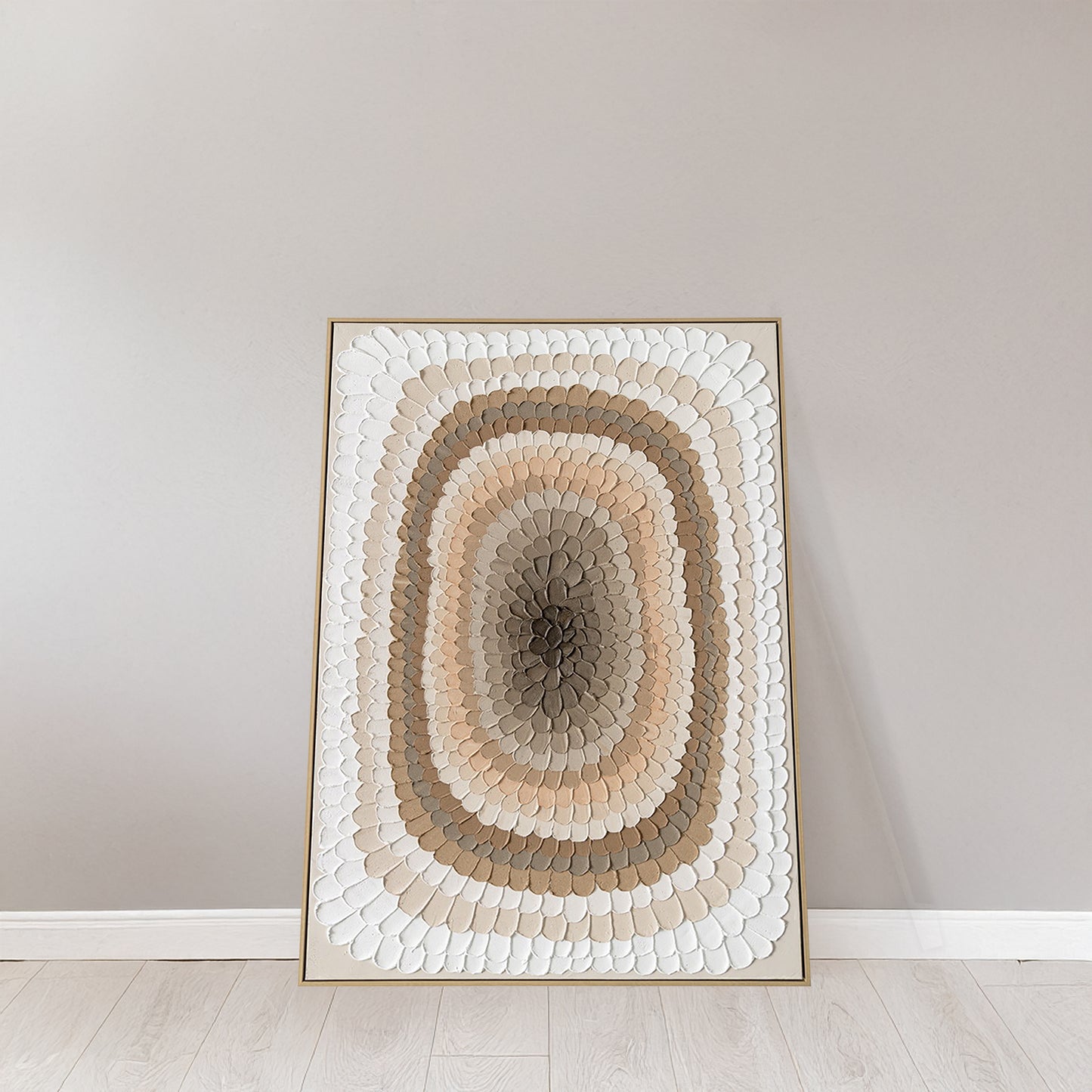 Urban Style Brushmarks Oil Painting Textured Ochre Strokes