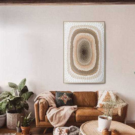 Urban Style Brushmarks Oil Painting Textured Ochre Strokes