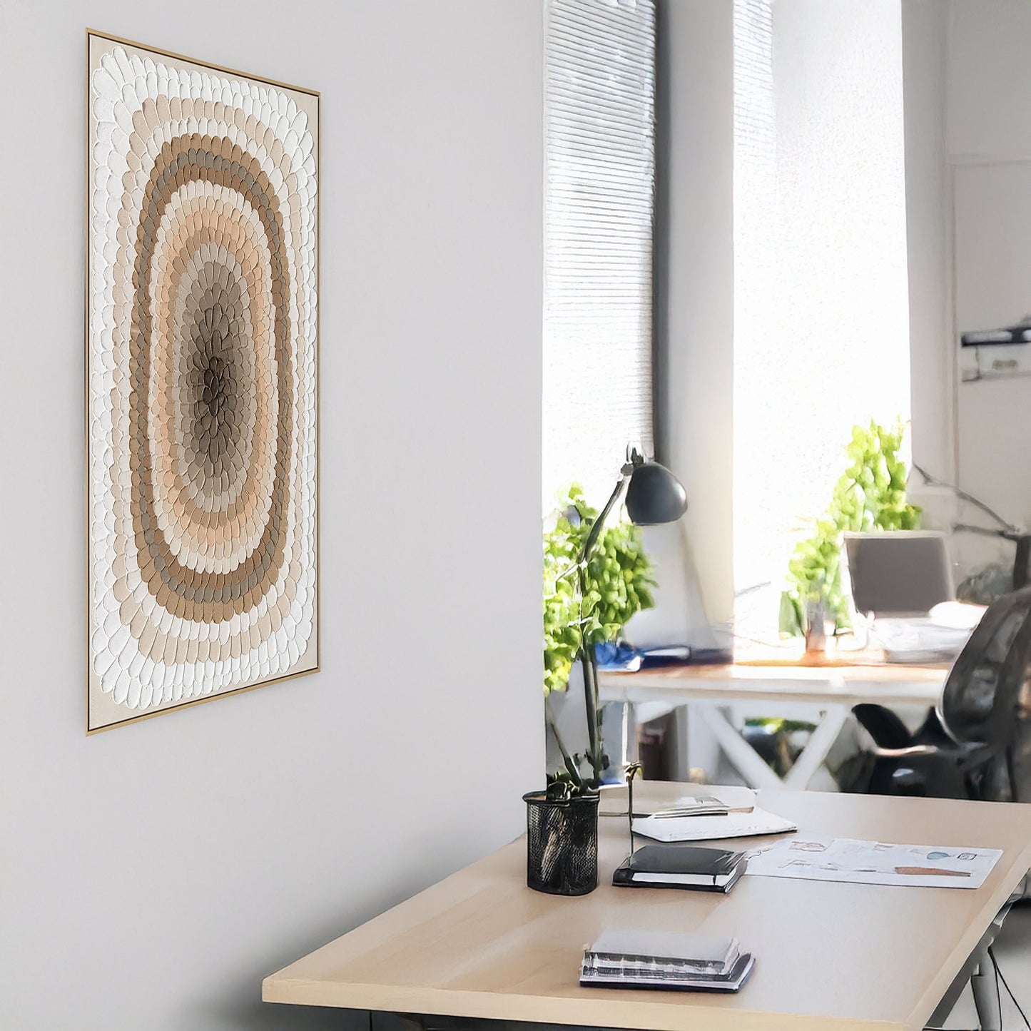 Urban Style Brushmarks Oil Painting Textured Ochre Strokes