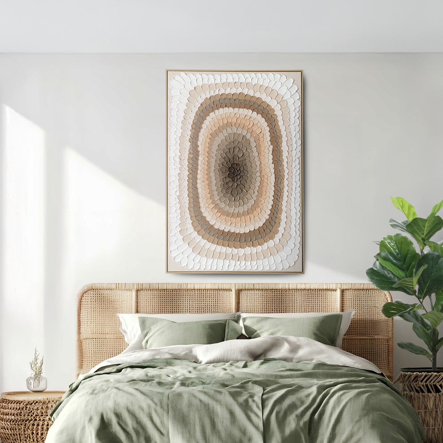 Urban Style Brushmarks Oil Painting Textured Ochre Strokes