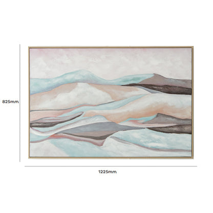 Urban Style Brushmarks Oil Painting Textured Mountain Landscape