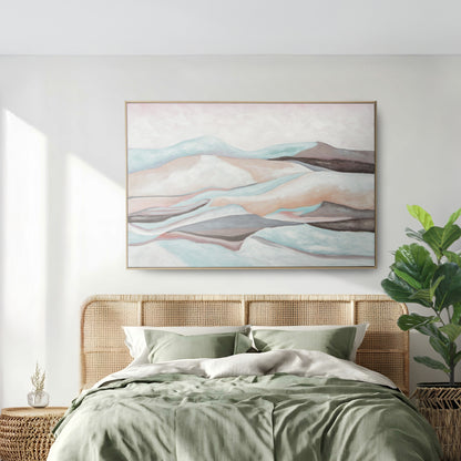 Urban Style Brushmarks Oil Painting Textured Mountain Landscape