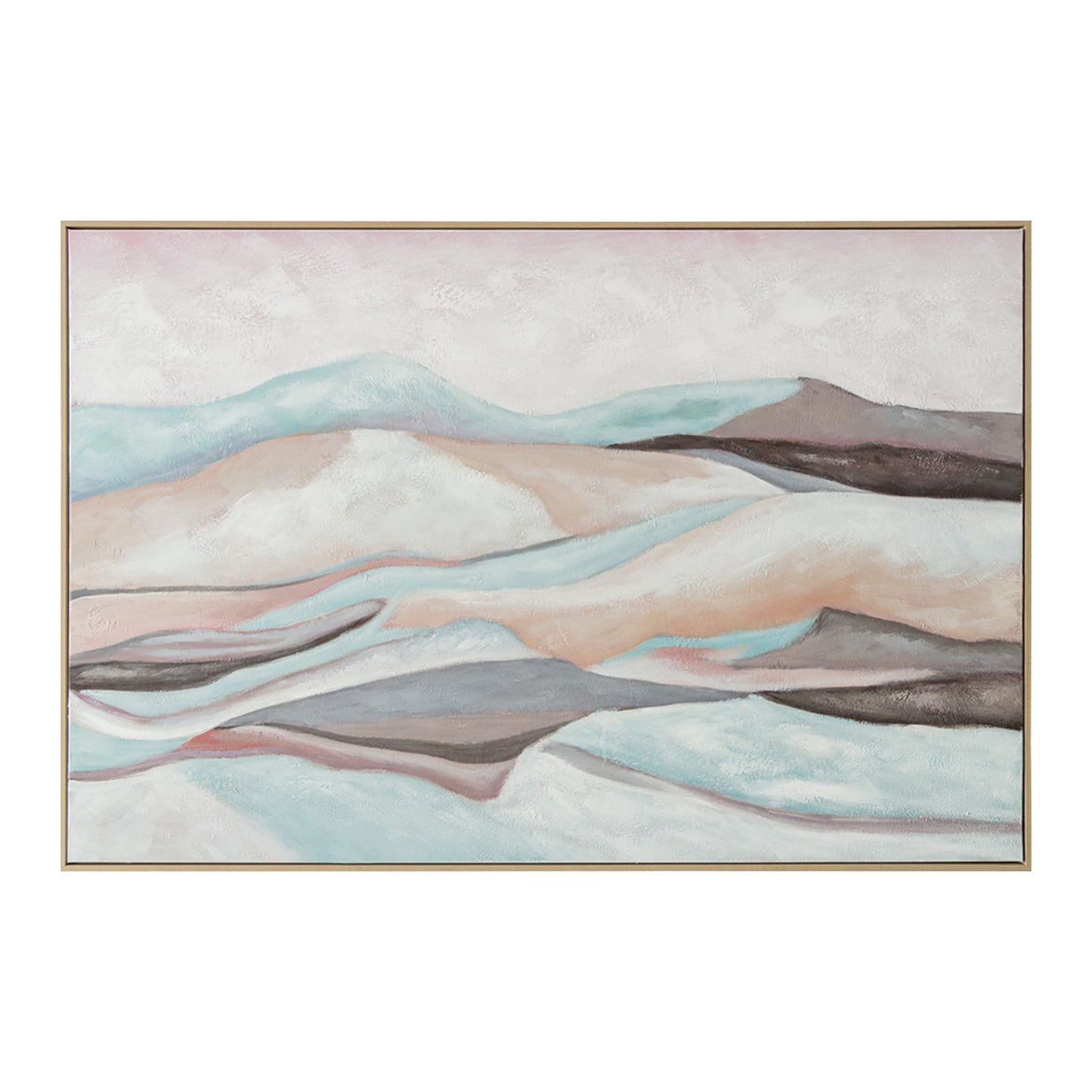Urban Style Brushmarks Oil Painting Textured Mountain Landscape