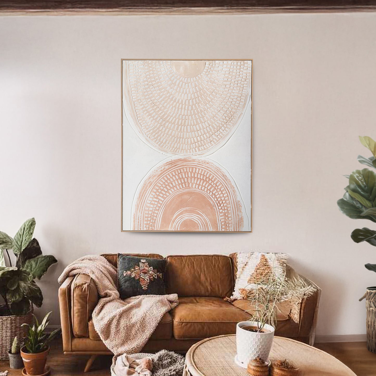 Urban Style Brushmarks Oil Painting Textured Blush Arches