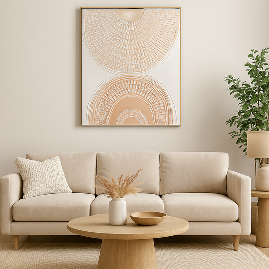 Urban Style Brushmarks Oil Painting Textured Blush Arches