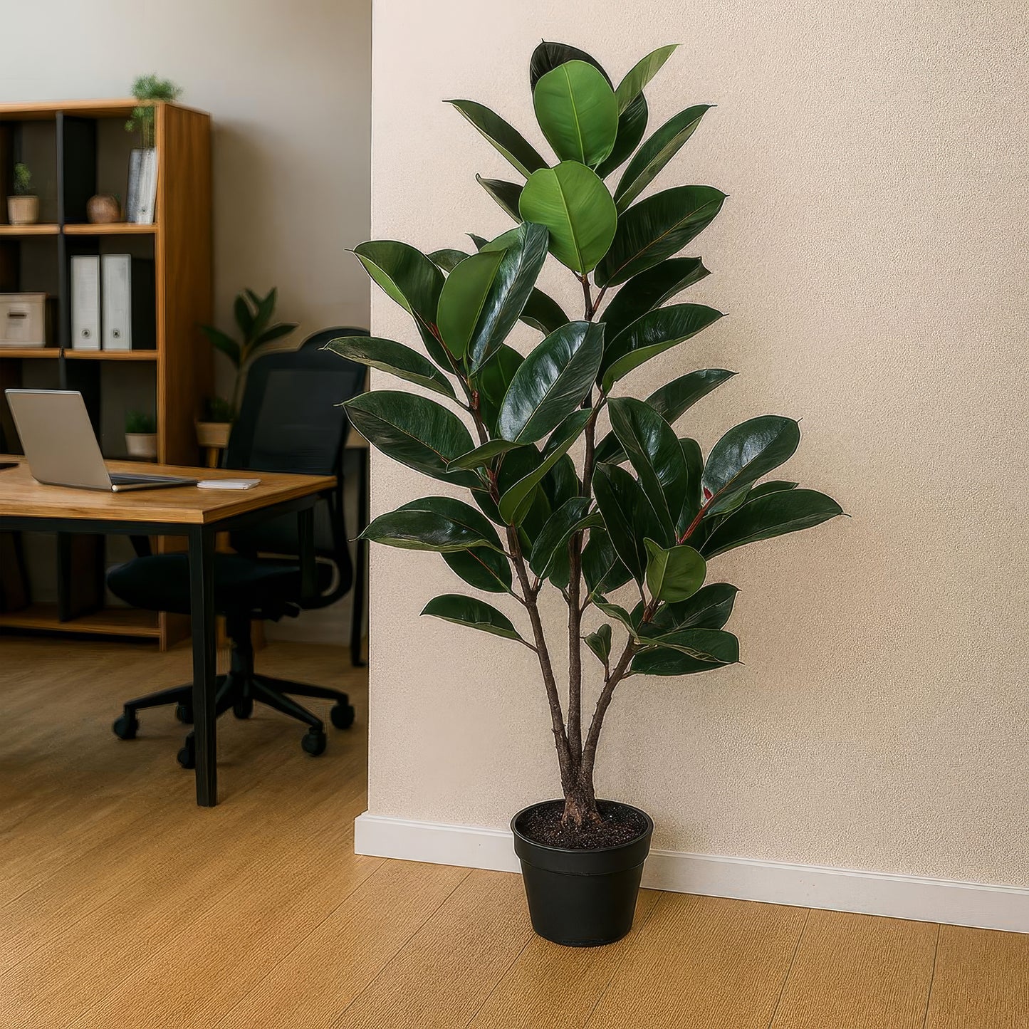 Urban Style Faux Real Rubber Plant – Lifelike Artificial Indoor Décor