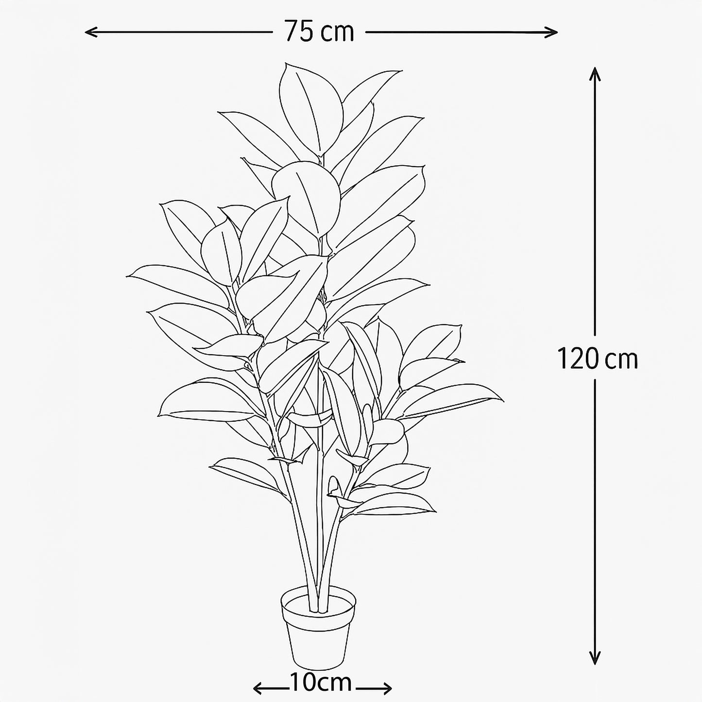 Urban Style Faux Real Rubber Plant – Lifelike Artificial Indoor Décor