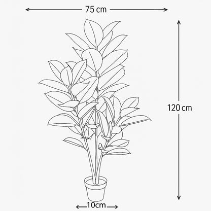 Urban Style Faux Real Rubber Plant – Lifelike Artificial Indoor Décor