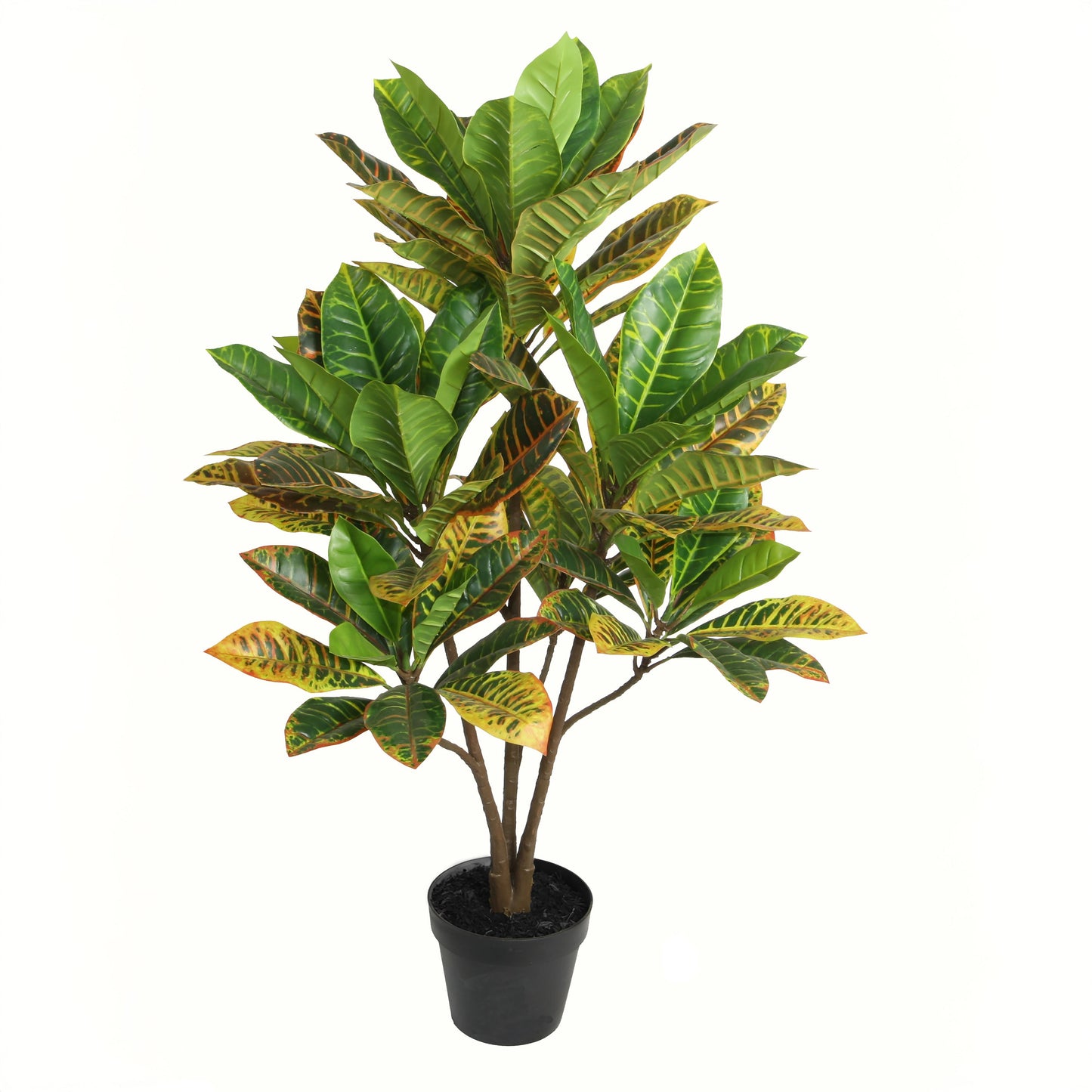 Urban Style Faux Real Green Croton Plant – Vibrant Indoor Foliage Accent