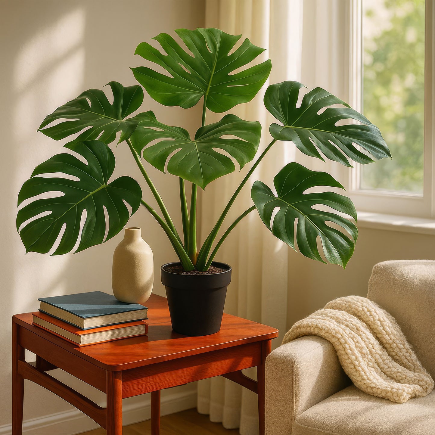Urban Style Faux Real Monstera Plant – Lush Tropical Décor Accent