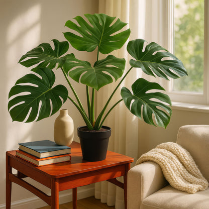 Urban Style Faux Real Monstera Plant – Lush Tropical Décor Accent