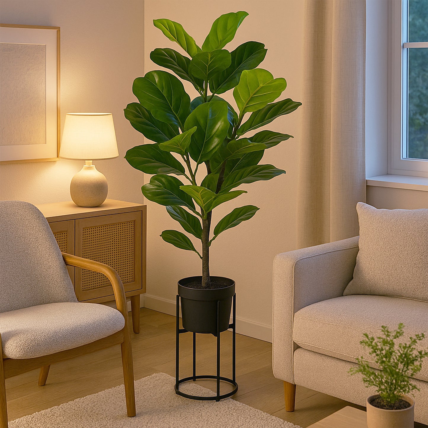 Urban Style Faux Real Fiddle Leaf Tree – Contemporary Greenery Without the Fuss