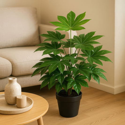 Urban Style Faux Real Fatsia Japonica Plant – Compact Tropical Leaf Display