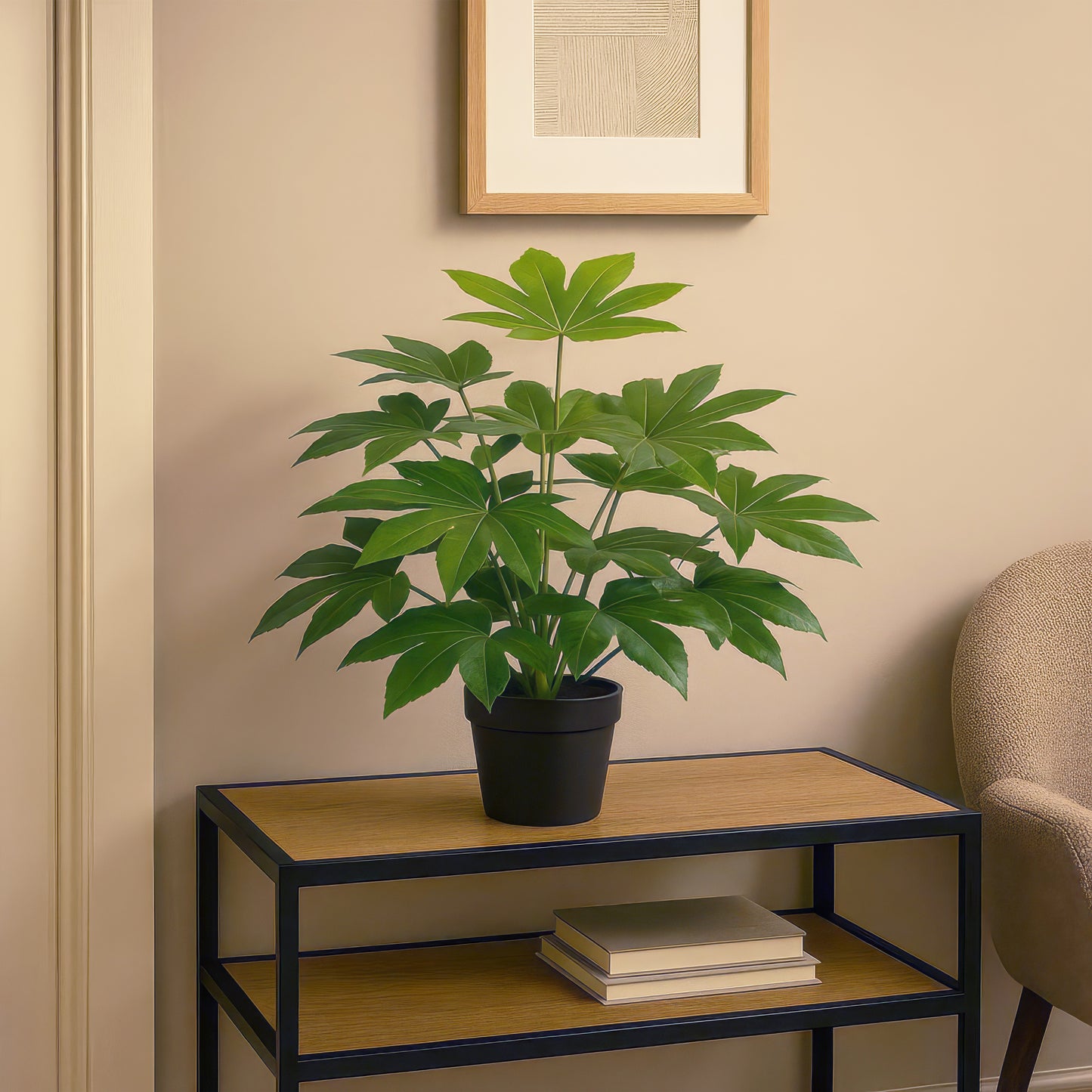 Urban Style Faux Real Fatsia Japonica Plant – Compact Tropical Leaf Display