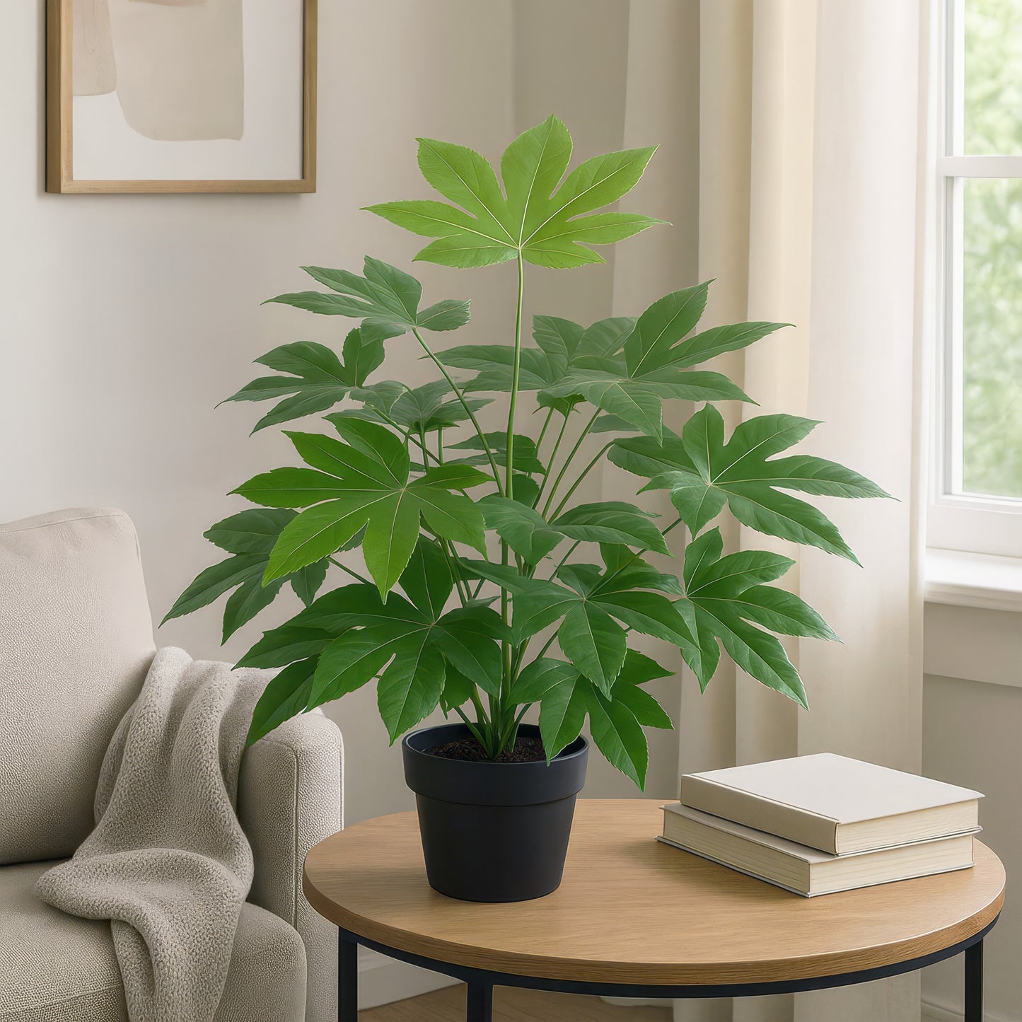 Urban Style Faux Real Fatsia Japonica Plant – Compact Tropical Leaf Display