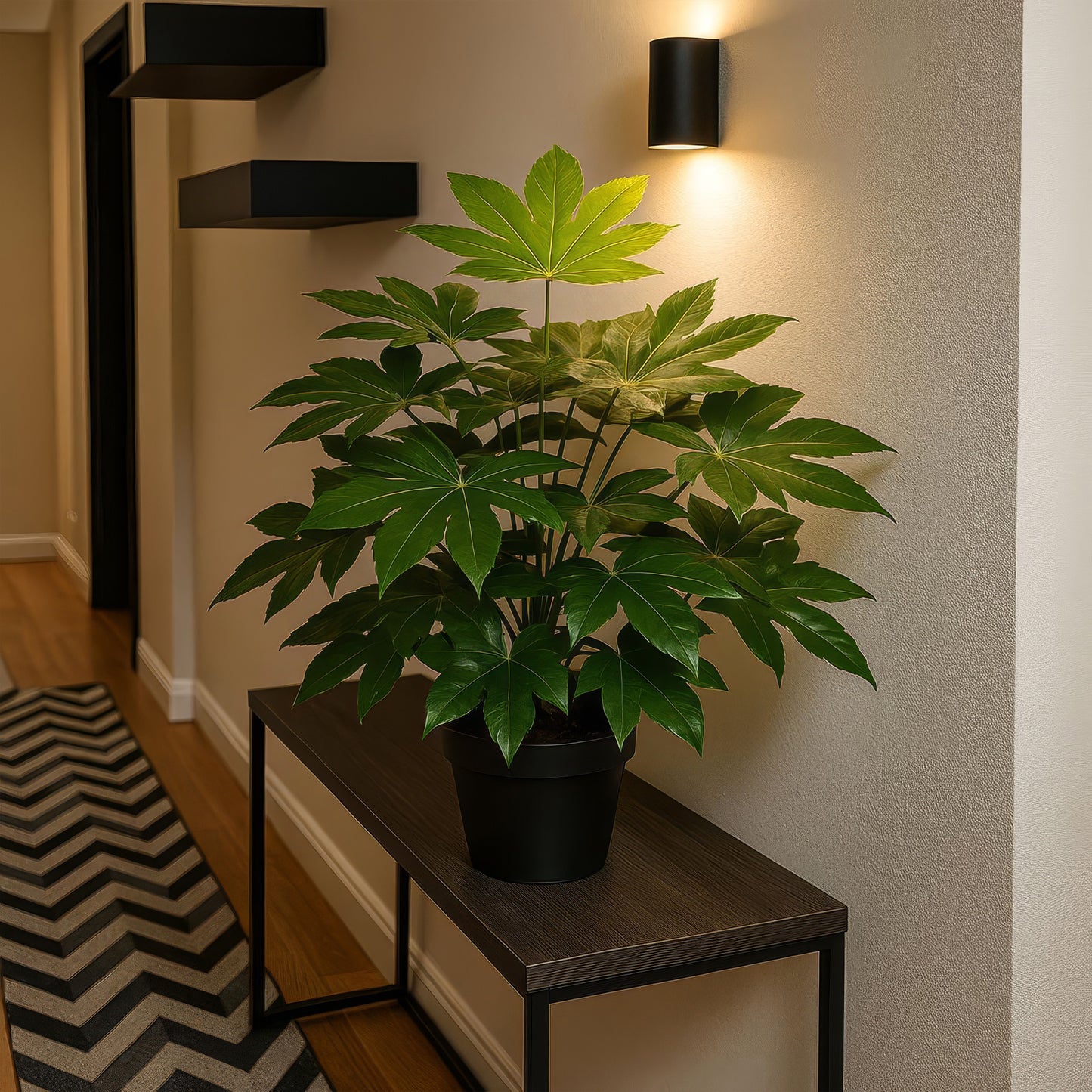 Urban Style Faux Real Fatsia Japonica Plant – Compact Tropical Leaf Display