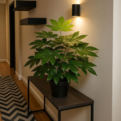 Urban Style Faux Real Fatsia Japonica Plant – Compact Tropical Leaf Display
