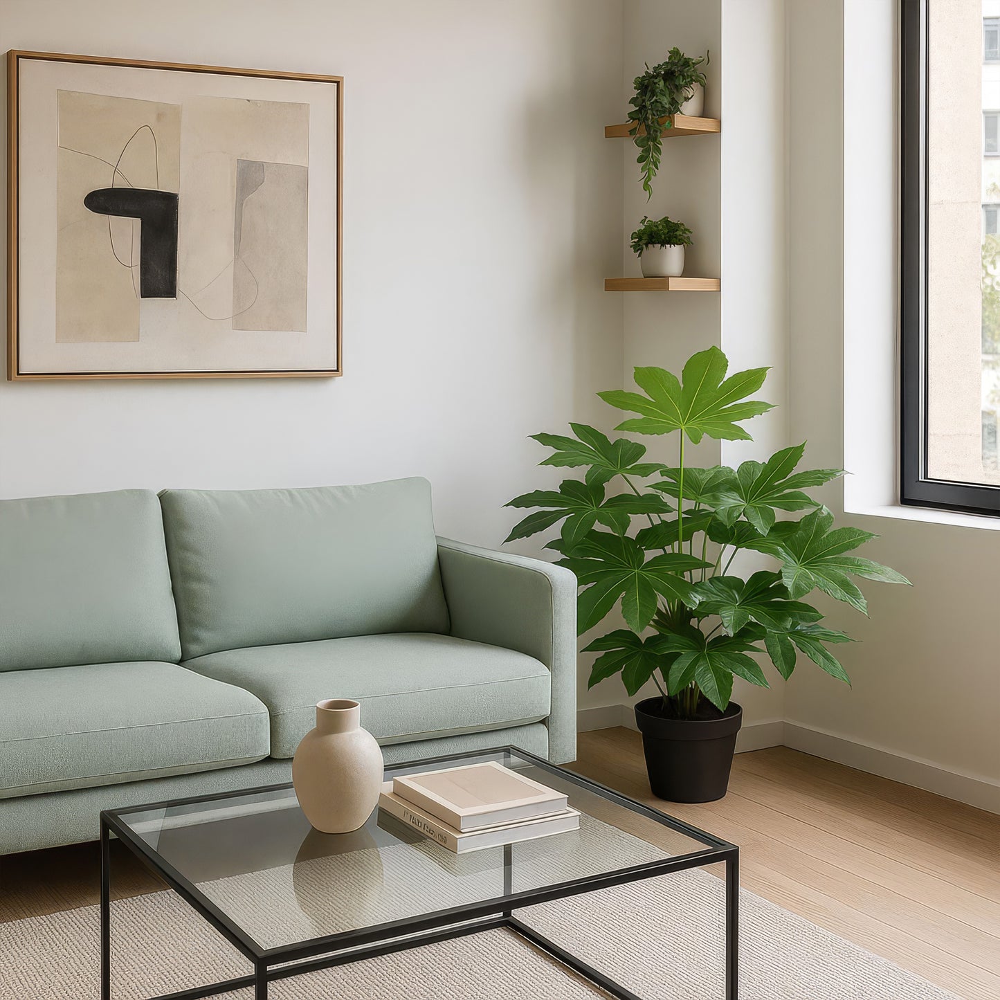 Urban Style Faux Real Fatsia Japonica Plant – Compact Tropical Leaf Display