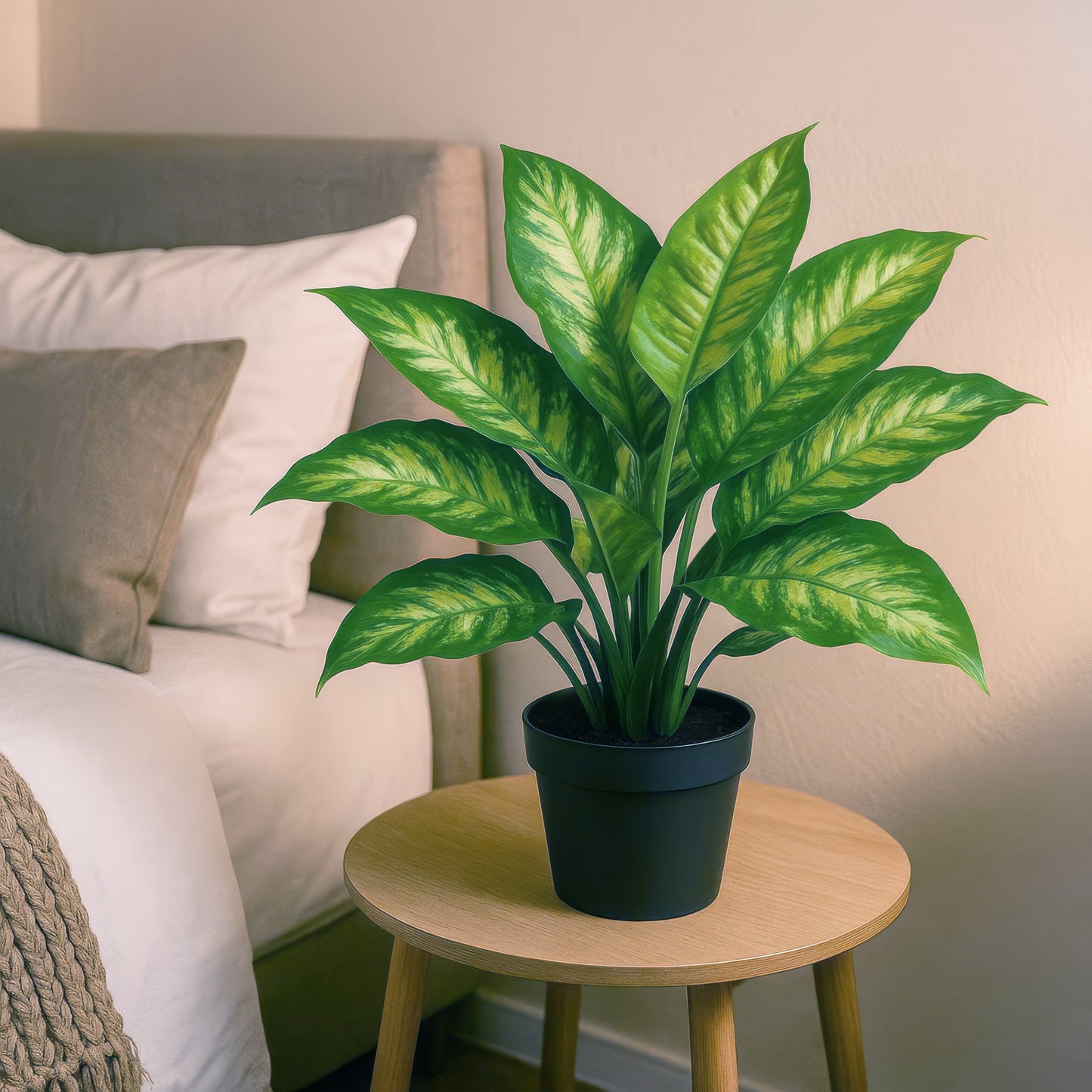 Urban Style Faux Real Dieffenbachia Plant – Lush Green Style Without the Fuss