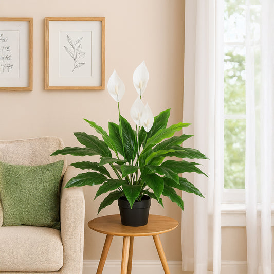 Urban Style Faux Real Spathephyllum Flower – Botanical Elegance Without the Fuss