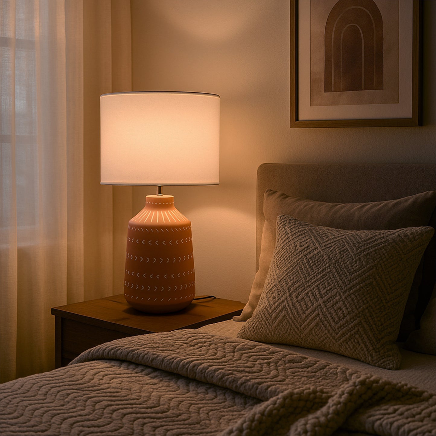 Urban Style Grace Table Lamp Terracotta