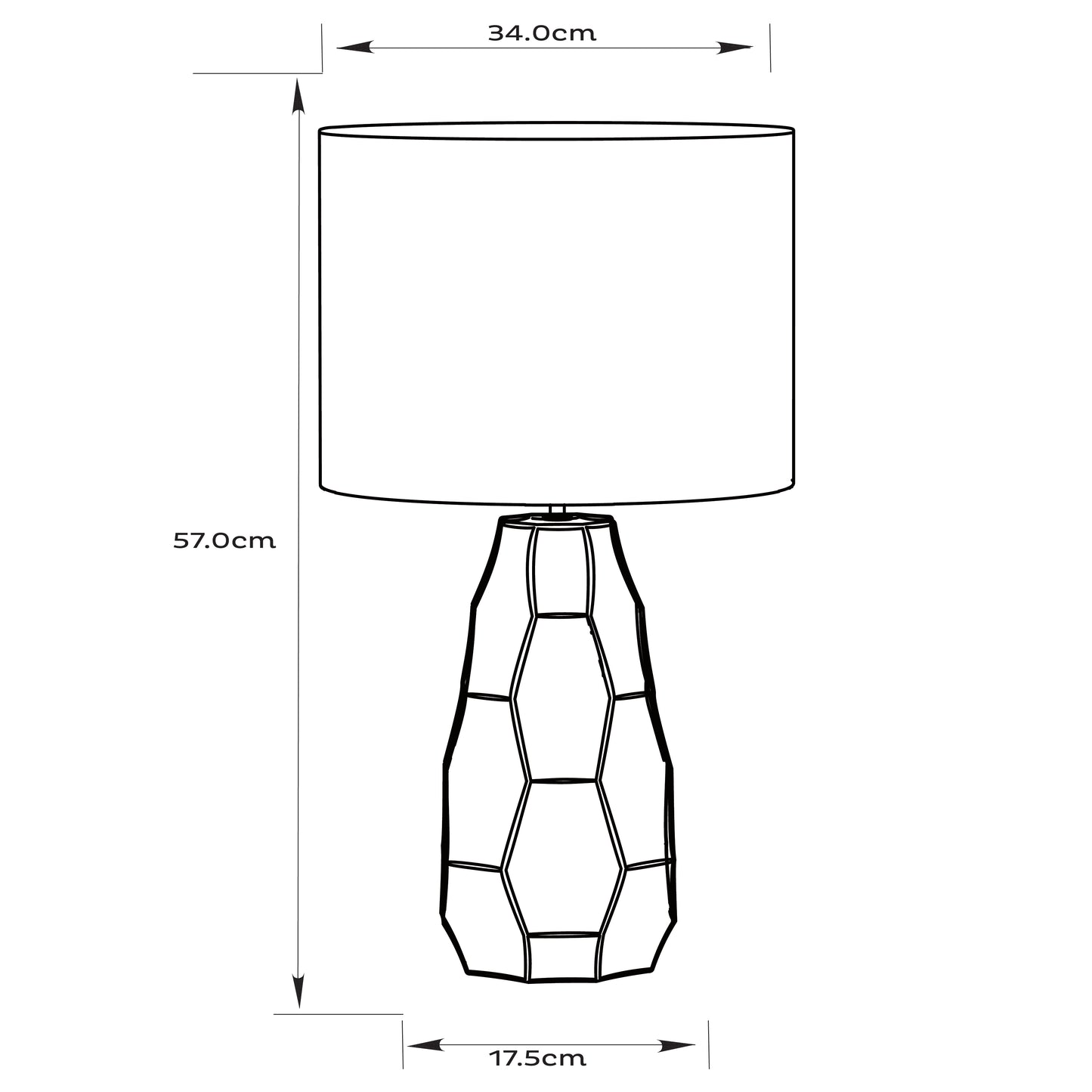 Urban Style Jane Table Lamp Grey