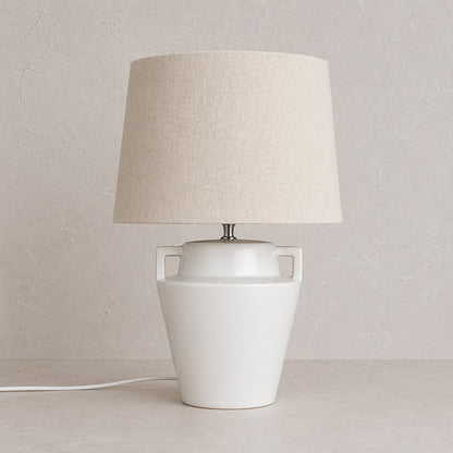 Urban Style Alcyone Ceramic Table Lamp – Cream 40cm | Modern Bedside & Living Room Lamp