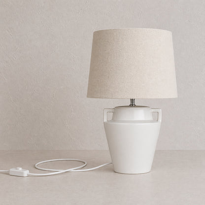 Urban Style Alcyone Ceramic Table Lamp – Cream 40cm | Modern Bedside & Living Room Lamp