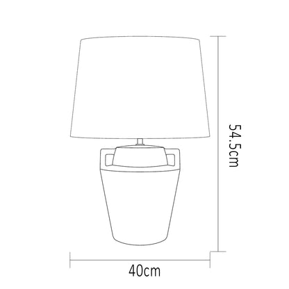 Urban Style Alcyone Ceramic Table Lamp – Cream 40cm | Modern Bedside & Living Room Lamp