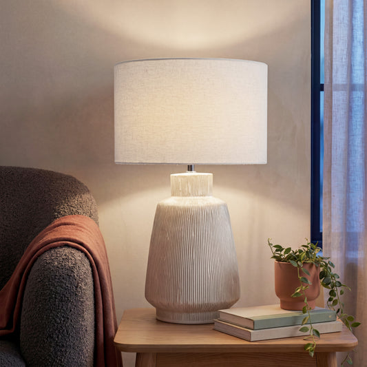 Urban Style Tayjete Ceramic Table Lamp – Cream