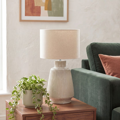Urban Style Tayjete Ceramic Table Lamp – Cream