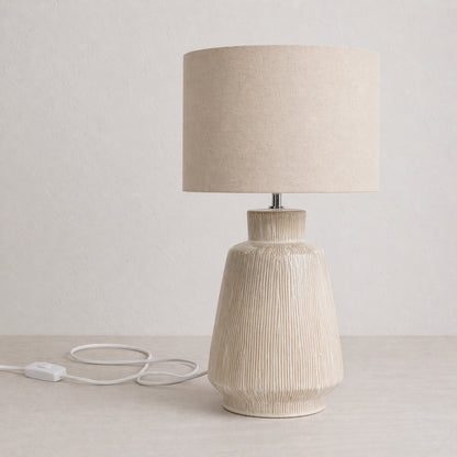 Urban Style Tayjete Ceramic Table Lamp – Cream